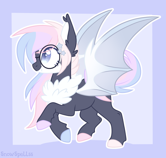 Size: 3064x2912 | Tagged: safe, artist:dreamyeevee, derpibooru import, oc, oc:aiko, bat pony, solo