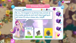 Size: 1280x720 | Tagged: derpibooru import, gameloft, group quests, hooffield family, ma hooffield, princess cadance, safe, tantabus