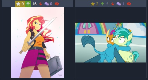 Size: 489x265 | Tagged: safe, derpibooru import, gallus, sandbar, smolder, sunset shimmer, derpibooru, equestria girls, equestria girls series, school daze, hug, juxtaposition, juxtaposition win, meme, meta, sword, weapon