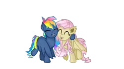 Size: 1288x724 | Tagged: safe, artist:yaycelestia0331, derpibooru import, fluttershy, rainbow dash, bat pony, secrets and pies, adorapiehater, bat ponified, cute, evil pie hater dash, flutterbat, race swap, shyabates, shyabetes, simple background, smiling, transparent background