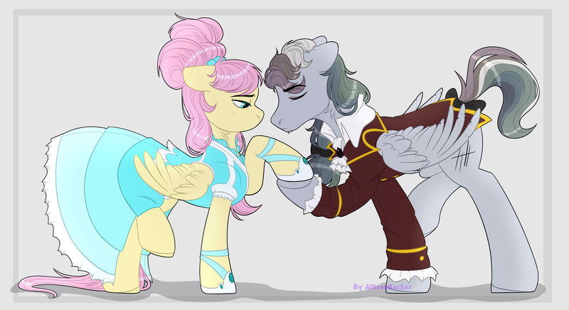 Size: 5500x3000 | Tagged: safe, artist:allisonbacker, derpibooru import, fluttershy, rainbow dash, pegasus, pony, the count of monte rainbow, clothes, dress, edmond dantes, female, flutterblitz, flutterdash, half r63 shipping, lesbian, male, mare, mercedes, rainbow blitz, rainbow dantes, rule 63, shipping, shycedes, straight, the count of monte cristo