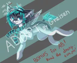 Size: 1840x1509 | Tagged: safe, artist:fkk, artist:greisen, derpibooru import, oc, oc:nayhade, pegasus, pony, adoptable, auction, collaboration, female, mare, solo