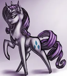 Size: 533x606 | Tagged: safe, artist:countaile, derpibooru import, rarity, pony, unicorn, chest fluff, female, raised hoof, solo, standing