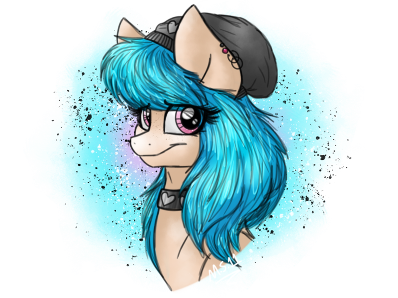 Size: 2048x1536 | Tagged: safe, artist:melonseed11, derpibooru import, oc, oc:soft aloe, earth pony, pony, beanie, bust, female, hat, mare, portrait, solo