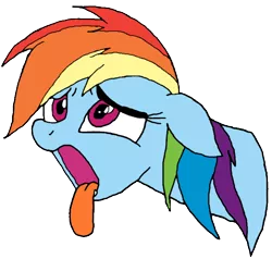 Size: 670x639 | Tagged: safe, artist:icey-wicey-1517, color edit, derpibooru import, edit, rainbow dash, pegasus, pony, my little pony: the movie, the art of my little pony: the movie, bust, colored, female, floppy ears, mare, open mouth, out of context, portrait, simple background, solo, tongue out, transparent background