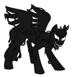 Size: 700x750 | Tagged: semi-grimdark, artist:spyro-for-life, derpibooru import, twilight sparkle, twilight sparkle (alicorn), alicorn, pony, fanfic:the symbiote, open mouth, sharp teeth, simple background, solo, symbiote, teeth, transparent background, venom, venom (2018), venom twilight