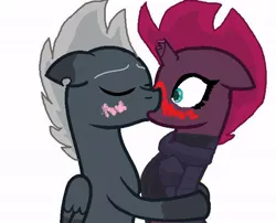 Size: 660x534 | Tagged: safe, artist:mlpdharma5, derpibooru import, grubber, tempest shadow, ponified, pony, my little pony: the movie, female, grubbest, kissing, male, shipping, species swap, straight