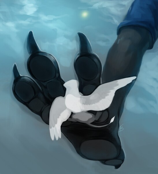 Size: 1167x1280 | Tagged: questionable, artist:greiser, derpibooru import, oc, oc:der, unofficial characters only, gryphon, claws, cloud, digital art, duo, feet, fetish, foot fetish, foot focus, foot worship, furry, glass floor, male, micro, sky, sun, underfoot