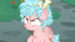 Size: 1280x720 | Tagged: safe, derpibooru import, screencap, cozy glow, pegasus, pony, school raze, angry, buzzing wings, cozy glow is best facemaker, cozy glow is not amused, female, filly, foal, pure evil, scowl, solo, wings