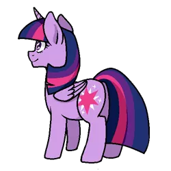 Size: 500x500 | Tagged: safe, alternate version, artist:/d/non, derpibooru import, part of a set, twilight sparkle, twilight sparkle (alicorn), alicorn, pony, 8 angles of pony collaboration, female, mare, simple background, smiling, solo, transparent background