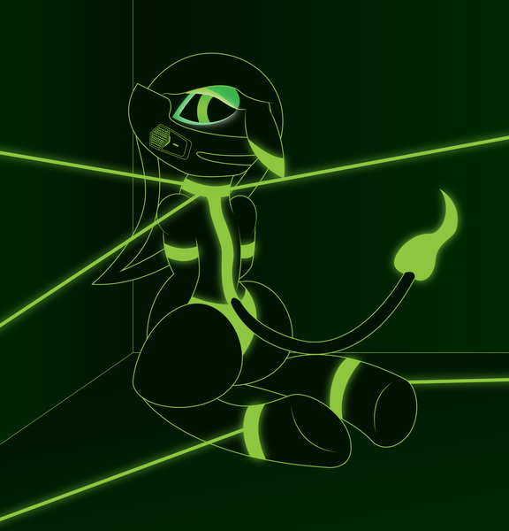 Size: 2550x2654 | Tagged: artist:billy2345, bondage, computer program, derpibooru import, gas mask, green, kneeling, looking at you, looking back, looking back at you, mask, suggestive