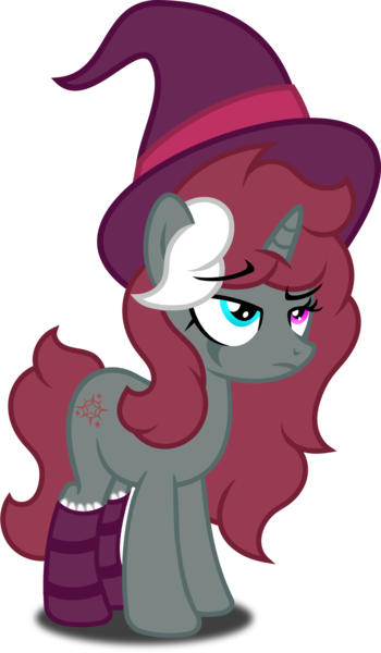 Size: 1280x2194 | Tagged: safe, artist:fletcherthehuntress, derpibooru import, oc, oc:akasha lunarlight, unofficial characters only, pony, unicorn, clothes, female, hat, heterochromia, mare, simple background, socks, solo, striped socks, transparent background, witch hat