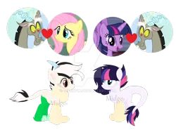 Size: 1024x757 | Tagged: safe, artist:vixenfin, derpibooru import, discord, fluttershy, twilight sparkle, twilight sparkle (alicorn), oc, alicorn, hybrid, base used, deviantart watermark, discolight, discord gets all the mares, discord gets all the waifus, discoshy, discoshylight, draconequus hybrid, female, interspecies offspring, male, obtrusive watermark, offspring, parent:discord, parent:fluttershy, parent:twilight sparkle, parents:discolight, parents:discoshy, shipping, simple background, straight, transparent background, watermark