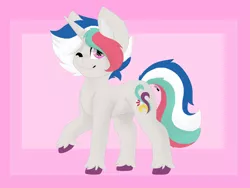 Size: 1032x774 | Tagged: safe, artist:freckledfeline, derpibooru import, oc, oc:mirage, unofficial characters only, pony, unicorn, female, gray coat, mare, multicolored hair, purple eyes, solo