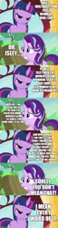 Size: 500x1968 | Tagged: safe, derpibooru import, edit, edited screencap, screencap, starlight glimmer, twilight sparkle, pony, unicorn, comic:the epilogue, actor allusion, avengers: infinity war, comic, fanfic art, poison ivy, screencap comic, thanos, voice actor joke