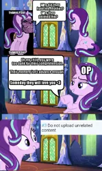 Size: 428x717 | Tagged: dank memes, derpibooru, derpibooru import, edit, meme, meta, obligatory pony, safe, self awareness, starlight glimmer, thanos