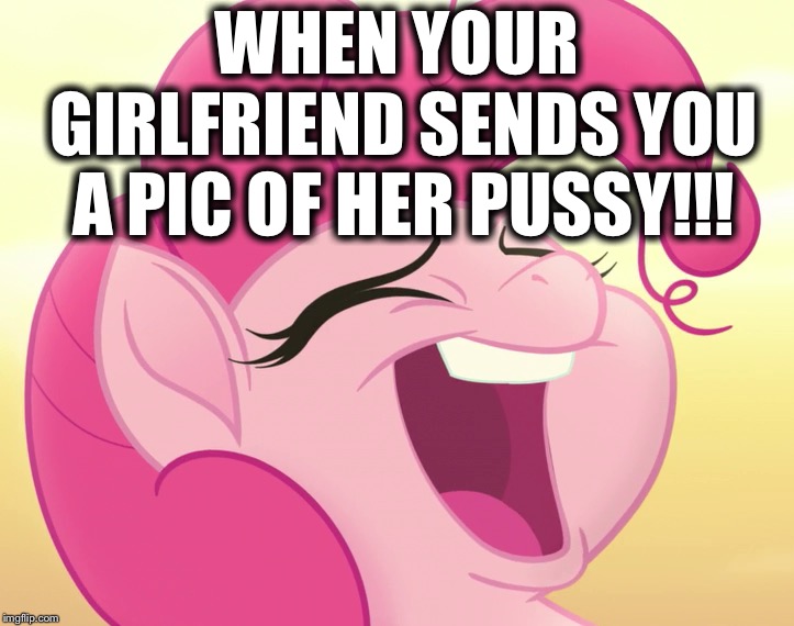 Size: 723x570 | Tagged: caption, cropped, derpibooru import, edit, edited screencap, editor:useraccount, excessive exclamation marks, female, image macro, imgflip, implied lesbian, implied orgasm, implied vagina, meme, my little pony: the movie, pinkie pie, screencap, solo, solo female, suggestive, text, watermark