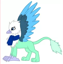 Size: 678x694 | Tagged: safe, artist:robobrony, derpibooru import, oc, oc:frost, unofficial characters only, gryphon, clothes, female, griffon oc, scarf, simple background, solo, white background