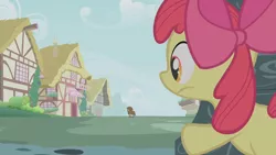 Size: 1280x720 | Tagged: safe, derpibooru import, screencap, apple bloom, zecora, earth pony, pony, zebra, bridle gossip, female, filly, foal, ponyville