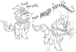 Size: 11773x8103 | Tagged: absurd resolution, artist:silverwing, autumn blaze, comic, derpibooru import, fetish, jumping, kirin, monochrome, movement, mucus, nostril flare, nostrils, pre sneeze, safe, simple background, sketch, sneeze cloud, sneeze spray, sneezing, sneezing fetish, snot, solo, sounds of silence, white background