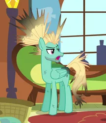 Size: 588x682 | Tagged: safe, derpibooru import, screencap, zephyr breeze, pegasus, pony, flutter brutter, cropped, male, messy mane, solo, stallion