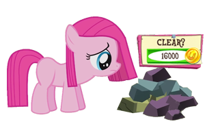 Size: 300x200 | Tagged: artist needed, safe, derpibooru import, pinkie pie, earth pony, pony, crack is cheaper, female, filly, filly pinkie pie, gameloft, greedloft, rock, sad, simple background, solo, transparent background, younger