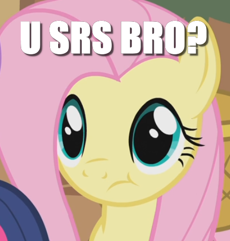 Size: 455x475 | Tagged: a bird in the hoof, caption, cropped, derpibooru import, edit, edited screencap, fluttershy, image macro, meme, question, reaction image, safe, screencap, solo focus, srsly, :t, text