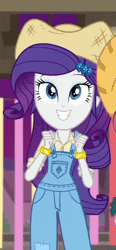 Size: 328x708 | Tagged: safe, derpibooru import, screencap, rarity, equestria girls, equestria girls series, five to nine, animated, bracelet, clothes, cowboy hat, cowgirl, cropped, cute, dancing, dancity, female, gif, hat, jewelry, overalls, raribetes, rarihick, smiling, solo, stetson
