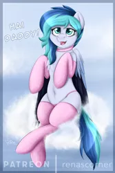 Size: 1200x1800 | Tagged: suggestive, artist:puggie, derpibooru import, oc, oc:jewel blue, unofficial characters only, pegasus, pony, adorasexy, belly button, chest fluff, choker, clothes, cloud, cute, female, lingerie, mare, on a cloud, panties, patreon, patreon reward, pink underwear, sexy, sitting, sitting on cloud, socks, solo, solo female, stockings, thigh highs, thong, underwear