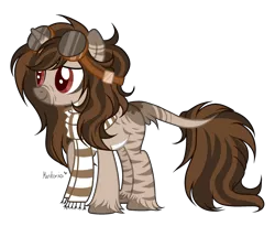 Size: 1024x838 | Tagged: safe, artist:mintoria, derpibooru import, oc, oc:raine, pony, unicorn, clothes, female, goggles, mare, scarf, simple background, solo, transparent background, unshorn fetlocks