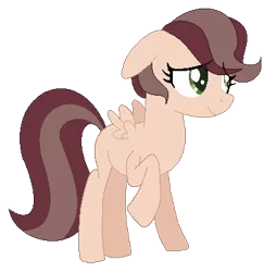 Size: 376x387 | Tagged: safe, artist:winniepie, derpibooru import, oc, oc:withered wing, pegasus, pony, female, filly, offspring, parent:caramel, parent:fluttershy, parents:carashy, simple background, solo, transparent background