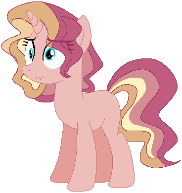 Size: 368x390 | Tagged: safe, artist:winniepie, derpibooru import, oc, oc:rose gold, pony, unicorn, female, magical lesbian spawn, mare, offspring, parent:applejack, parent:tempest shadow, parents:tempestjack, simple background, solo, transparent background