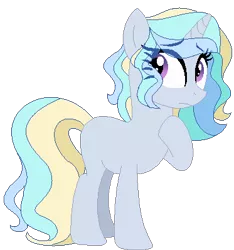 Size: 373x398 | Tagged: safe, artist:thepegasisterpony, derpibooru import, oc, oc:snowsong, unofficial characters only, pony, unicorn, female, magical lesbian spawn, mare, offspring, parent:princess celestia, parent:rarity, parents:rarilestia, solo