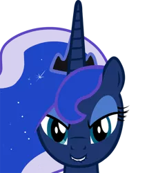 Size: 500x547 | Tagged: safe, artist:camtwosix, derpibooru import, princess luna, alicorn, pony, female, glowing mane, lidded eyes, lip bite, looking at you, mare, she knows, simple background, solo, transparent background, vector