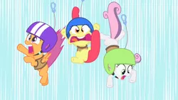 Size: 1280x720 | Tagged: safe, derpibooru import, screencap, apple bloom, scootaloo, sweetie belle, pony, the cutie mark chronicles, cutie mark crusaders, faic, falling, helmet, screaming, speed lines, zip line