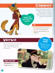 Size: 2104x2764 | Tagged: abyssinian, anthro, capper dapperpaws, clothes, coat, derpibooru import, digitigrade anthro, goggles, hat, merchandise, my little pony: character guide, my little pony: the movie, official, safe, scan, scanned, top hat, verko