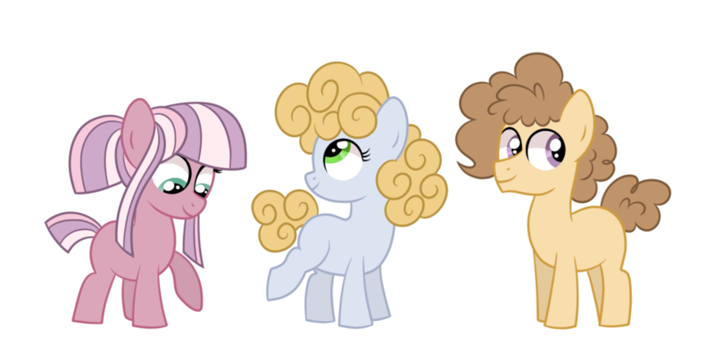 Size: 1024x520 | Tagged: safe, artist:ashidaii, derpibooru import, oc, oc:banana pudding, oc:sourdough, oc:taffy, unofficial characters only, earth pony, pony, blank flank, colt, female, filly, male, offspring, parent:cheese sandwich, parent:pinkie pie, parents:cheesepie, simple background, transparent background