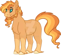 Size: 1023x936 | Tagged: safe, artist:azerae, derpibooru import, oc, pony, beard, chest fluff, custom, deviantart watermark, facial hair, freckles, irl, male, obtrusive watermark, offspring, parent:big macintosh, parent:sunset shimmer, parents:shimmermac, photo, simple background, stallion, toy, transparent background, unshorn fetlocks, watermark