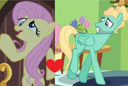 Size: 1402x942 | Tagged: aw hell naw, brother and sister, cropped, derp, derpibooru import, edit, edited screencap, female, flutter brutter, fluttercest, fluttershy, heart, incest, luna eclipsed, male, no, safe, screencap, season 2, season 6, shipping, shipping domino, siblings, straight, you stop that, zephyr breeze, zephyrshy