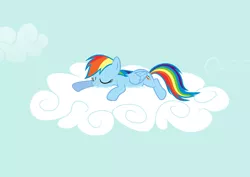 Size: 4213x2980 | Tagged: artist:hceline, artist:uxyd, cloud, derpibooru import, rainbow dash, safe, simple background, sleeping, sleepydash, solo, svg, .svg available, vector, wallpaper