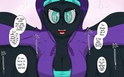 Size: 1224x768 | Tagged: alicorn, alicorn oc, artist needed, breasts, busty nyx, cleavage, derpibooru import, drawthread, horn, horned humanization, human, humanized, /mlp/, oc, oc:nyx, pony coloring, suggestive, winged humanization, wings