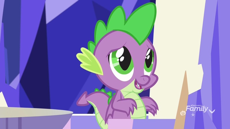 Size: 1920x1080 | Tagged: safe, derpibooru import, screencap, spike, dragon, father knows beast, baby, baby dragon, cute, discovery family, discovery family logo, folded wings, logo, male, puppy dog eyes, solo, spikabetes, throne room, twilight's castle, watermark, winged spike, wings