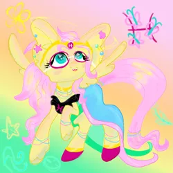 Size: 1243x1243 | Tagged: artist:pumpkin-somethin-art, derpibooru import, feferi peixes, fluttershy, homestuck, impossibly large ears, pony cosplaying homestuck, safe, solo