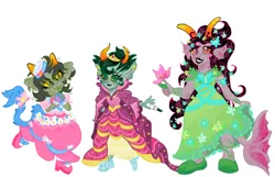 Size: 1280x824 | Tagged: artist:pumpkin-somethin-art, barely pony related, clothes, cosplay, costume, derpibooru import, dress, feferi peixes, gala dress, grand galloping gala, homestuck, humanoid, kanaya maryam, nepeta leijon, not pony, safe, troll