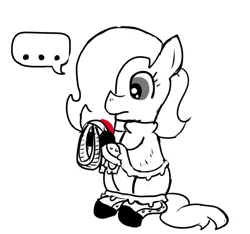 Size: 640x600 | Tagged: safe, artist:ficficponyfic, derpibooru import, oc, oc:emerald jewel, earth pony, pony, colt quest, ..., amulet, child, clothes, colt, cyoa, femboy, foal, hair over one eye, jewelry, male, monochrome, plot twist, simple background, sitting, solo, story included, white background