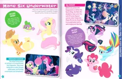 Size: 4250x2750 | Tagged: safe, derpibooru import, official, applejack, fluttershy, haven bay, pinkie pie, princess skystar, queen novo, rainbow dash, rarity, salina blue, spike, twilight sparkle, twilight sparkle (alicorn), alicorn, fish, pony, puffer fish, seapony (g4), my little pony: character guide, my little pony: the movie, female, male, mane seven, mane six, mare, scan, scanned, seaponified, seapony applejack, seapony fluttershy, seapony pinkie pie, seapony rainbow dash, seapony rarity, seapony twilight, species swap, spike the pufferfish