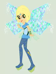 Size: 476x632 | Tagged: safe, artist:lalobatchika, artist:pupkinbases, derpibooru import, applejack, fairy, human, equestria girls, alternate hairstyle, barely eqg related, base used, bloomix, clothes, crossover, fairy wings, hairstyle, high heels, humanized, rainbow s.r.l, shoes, short hair, tecna, winged humanization, wings, winx club