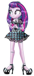 Size: 488x1084 | Tagged: safe, artist:lalobatchika, artist:selenaede, derpibooru import, twilight sparkle, twilight sparkle (alicorn), alicorn, equestria girls, alternate hairstyle, barely eqg related, base used, bolts, clothes, crossover, dress, ear piercing, earring, frankenstein, frankie stein, hairstyle, high heels, jewelry, mattel, monster high, necktie, piercing, shoes, stitches