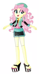 Size: 580x1076 | Tagged: safe, artist:lalobatchika, artist:selenaede, derpibooru import, fluttershy, equestria girls, alternate hairstyle, barely eqg related, base used, clothes, crossover, flower, flower in hair, hairstyle, jewelry, lagoona blue, mattel, monster high, necklace, sandals, sea creature, sea monster, shoes