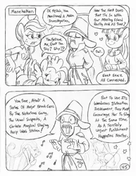 Size: 849x1100 | Tagged: alicorn, anthro, applejack, artist:circe, black and white, butt, comic, comic:soreloser, derpibooru import, frizzy hair, grayscale, inspector jacques clouseau, louise the singing harp, monochrome, music notes, pinkie pie, rainbow dash, rarity, rearity, sex toy, spanking, suggestive, traditional art, twilight sparkle, twilight sparkle (alicorn), unguligrade anthro, vibrator